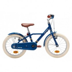 Vélo Enfant B'TWIN Alu City 16'' Bleu/Marron 4-6 ans